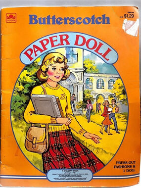 Golden Books Butterscotch Paper Doll Book Plaid Cover vintage 1983 EUC